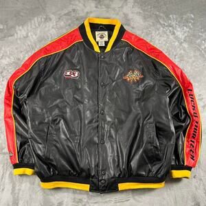 Steve & Barry’s Lucky 13 Racing Jacket XXXL Faux Leather Bomber Black